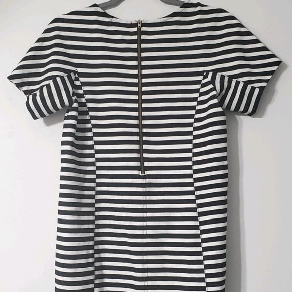J. Crew Black and White Striped Dress women's size XS Skater Dress - Picture 4 of 9